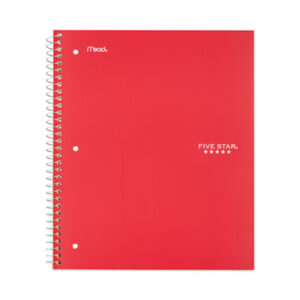 (MEA5200)MEA 5200 – Wirebound Notebook with Two Pockets, 1-Subject, Wide/Legal Rule, Red Cover, (100) 10.5" x 8" Sheets by MEAD PRODUCTS (1/EA)