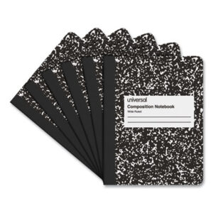 (UNV20936)UNV 20936 – Composition Book, Wide/Legal Rule, Black Marble Cover, (100) 9.75 x 7.5 Sheets, 6/Pack by UNIVERSAL OFFICE PRODUCTS (6/PK)