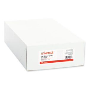 (UNV19006)UNV 19006 – Deluxe Tyvek Envelopes, #10 1/2, Square Flap, Self-Adhesive Closure, 9 x 12, White, 100/Box by UNIVERSAL OFFICE PRODUCTS (100/BX)