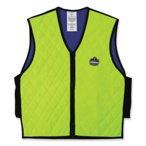 (EGO12535)EGO 12535 – Chill-Its 6665 Embedded Polymer Cooling Vest with Zipper, Nylon/Polymer, X-Large, Lime, Ships in 1-3 Business Days by ERGODYNE CORPORATION (1/EA)