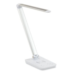 (SAF1009SL)SAF 1009SL – Vamp LED Wireless Charging Lamp, Multi-pivot Neck, 16.75" High, Silver, Ships in 1-3 Business Days by SAFCO PRODUCTS (1/EA)