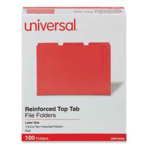 1/3 Cut Tabs; Assorted Positions; Colored; Double-Ply Tabs; File Folders; Folders; Letter Size; Recycled Product; Top-Tab; UNIVERSAL; Sleeves; Sheaths; Shells; Ordering; Storage; Files; SPRSP21272