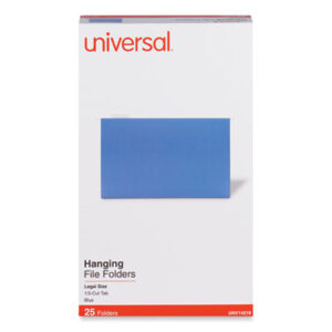 (UNV14216)UNV 14216 – Deluxe Bright Color Hanging File Folders, Legal Size, 1/5-Cut Tabs, Blue, 25/Box by UNIVERSAL OFFICE PRODUCTS (25/BX)