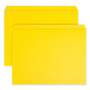 (SMD12910)SMD 12910 – Reinforced Top Tab Colored File Folders, Straight Tabs, Letter Size, 0.75" Expansion, Yellow, 100/Box by SMEAD MANUFACTURING CO. (100/BX)