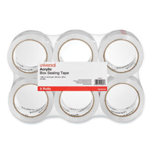 (UNV33102)UNV 33102 – Moving and Storage Packing Tape, 3" Core, 1.88" x 54.6 yd, Clear, 6/Pack by UNIVERSAL OFFICE PRODUCTS (6/PK)