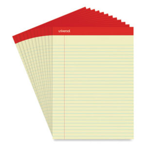 16-lb. Paper; 8 1/2 x 11 3/4; Free-Sheet Paper; Legal; Legal Pad; Letter Size; Note; Note Pads; Pad; Pads; Perforated; Ruled; Ruled Pad; UNIVERSAL; Wide Rule; Writing; Writing Pad; Canary; Tablets; Booklets; Schools; Education; Classrooms; Students; SPR2011; BSN63105