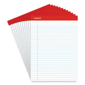 16-lb. Paper; 8 1/2 x 11 3/4; Free-Sheet Paper; Legal; Legal Pad; Letter Size; Note; Note Pads; Pad; Pads; Perforated; Ruled; Ruled Pad; UNIVERSAL; Wide Rule; Writing; Writing Pad; White; Tablets; Booklets; Schools; Education; Classrooms; Students; SPRW2011; BSN63108