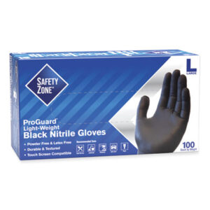(SZNGNPRLGBK)SZN GNPRLGBK – ProGuard Powder Free Nitrile Gloves, Large, Black, 100/Box by IMPACT PRODUCTS, LLC (1000/CT)