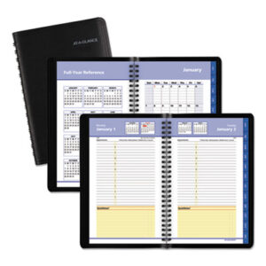 (AAG7086405)AAG 7086405 – 800 Range Weekly/Monthly Appointment Book, 11 x 8.25, Black Cover, 12-Month (Jan to Dec): 2024 by AT-A-GLANCE (1/EA)
