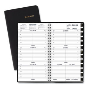 (AAG7000805)AAG 7000805 – Compact Weekly Appointment Book, 6.25 x 3.25, Black Cover, 12-Month (Jan to Dec): 2024 by AT-A-GLANCE (1/EA)
