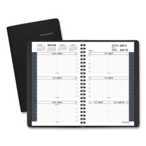 (AAG7007505)AAG 7007505 – Weekly Block Format Appointment Book Ruled for Hourly Appointments, 8 x 5, Black Cover, 12-Month (Jan to Dec): 2024 by AT-A-GLANCE (1/EA)