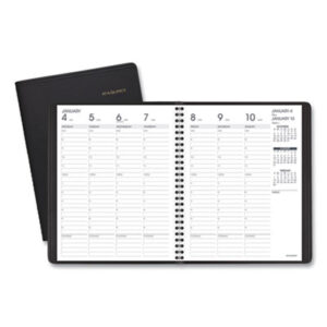 (AAG7086505)AAG 7086505 – Weekly Vertical-Column Appointment Book Ruled for Hourly Appointments, 8.75 x 7, Black Cover, 13-Month (Jan-Jan): 2024-2025 by AT-A-GLANCE (1/EA)