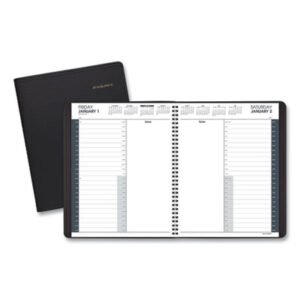 (AAG7021405)AAG 7021405 – 24-Hour Daily Appointment Book, 11 x 8.5, Black Cover, 12-Month (Jan to Dec): 2024 by AT-A-GLANCE (1/EA)