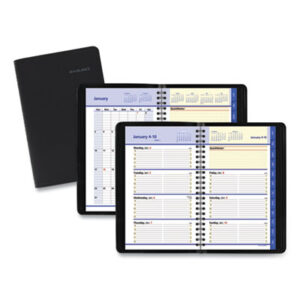 (AAG760205)AAG 760205 – QuickNotes Weekly Block Format Appointment Book, 8.5 x 5.5, Black Cover, 12-Month (Jan to Dec): 2024 by AT-A-GLANCE (1/EA)