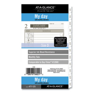 (AAG47112521)AAG 47112521 – 1-Page-Per-Day Planner Refills, 6.75 x 3.75, White Sheets, 12-Month (Jan to Dec): 2024 by AT-A-GLANCE (1/EA)