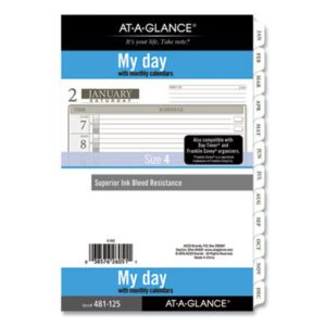(AAG48112521)AAG 48112521 – 1-Page-Per-Day Planner Refills, 8.5 x 5.5, White Sheets, 12-Month (Jan to Dec): 2024 by AT-A-GLANCE (1/EA)