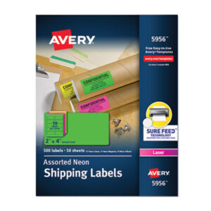 Avery; Neon; Addressing; Identifications; Classifications; Stickers; Shipping; Receiving; Mailrooms; Labels