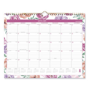 (AAG1675F707)AAG 1675F707 – Badge Floral Wall Calendar, Floral Artwork, 15 x 12, White/Multicolor Sheets, 12-Month (Jan to Dec): 2024 by AT-A-GLANCE (1/EA)