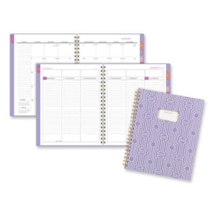 (AAG1675G905)AAG 1675G905 – Badge Geo Weekly/Monthly Planner, Geometric Artwork, 11 x 9.25, Purple/White/Gold Cover, 13-Month (Jan to Jan): 2024 to 2025 by AT-A-GLANCE (1/EA)