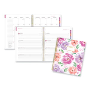 (AAG1675F905)AAG 1675F905 – Badge Floral Weekly/Monthly Planner, Floral Artwork, 11 x 9.2, White/Multicolor Cover, 13-Month (Jan to Jan): 2024 to 2025 by AT-A-GLANCE (1/EA)
