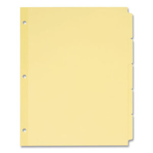 5-Tab Style; AVERY; Buff Tabs; Dividers; Index Dividers; Indexes; Nonlaminated Tabs; Plain Tab White Dividers; Recycled Products; Ring Binder Dividers; Ring Binder Indexes; Subject Dividers; Tab Dividers; Tabs; Write-On; index dividers; 5 tab; five tab; Recordkeeping; Filing; Systems; Cataloging; Classification