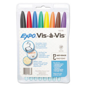 Assorted Colors; EXPO; Film Marker; Marker; Markers; Overhead Projection Markers; SANFORD; Transparency Markers; Vis-a-Vis; Writing; Utensil; Arts; Crafts; Education; Schools; Classrooms; Teachers; Students