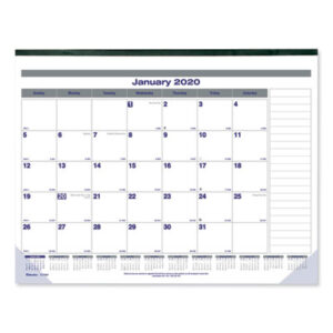 (REDC177847)RED C177847 – Net Zero Carbon Monthly Desk Pad Calendar, 22 x 17, White/Gray/Blue Sheets, Black Binding, 12-Month (Jan to Dec): 2024 by REDIFORM OFFICE PRODUCTS (1/EA)