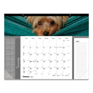 (REDC194116)RED C194116 – Pets Collection Monthly Desk Pad, Puppies Photography, 22 x 17, Black Binding, Clear Corners, 12-Month (Jan to Dec): 2024 by REDIFORM OFFICE PRODUCTS (1/EA)