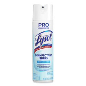 Aerosol Spray; Cleaning Supplies; Crisp Linen Scent; Deodorizer; Disinfectant; Janitorial Supplies; LYSOL; Lysol Brand II; Lysol Disinfectant; RECKITT BENCKISER; Restroom Supplies; Spray; Washroom Supplies; Maintenance; Facilities; Upkeep; Restroom; Kitchen; Cleansers