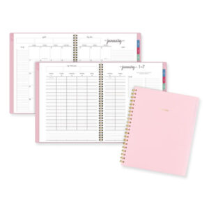 (AAG109990527)AAG 109990527 – Harmony Weekly/Monthly Poly Planner, 11 x 9.38, Pink Cover, 13-Month (Jan to Jan): 2024 to 2025 by AT-A-GLANCE (1/EA)