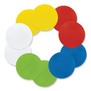 (PAC9012)PAC 9012 – Self Stick Dry Erase Circles, 10 x 10, Blue/Green/Red/White/Yellow Surfaces, 10/Pack by PACON CORPORATION (10/PK)