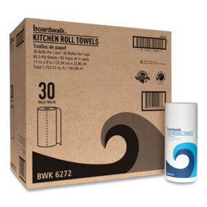 (BWK6272)BWK 6272 – Kitchen Roll Towel, 2-Ply, 11 x 9, White, 85 Sheets/Roll, 30 Rolls/Carton by BOARDWALK (30/CT)