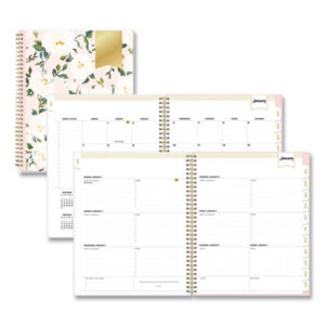 (BLS140092)BLS 140092 – Day Designer Coming Up Roses Create-Your-Own Cover Weekly/Monthly Planner, 11 x 8.5, Blush/Cream Cover,12-Month(Jan-Dec):2024 by BLUE SKY (1/EA)