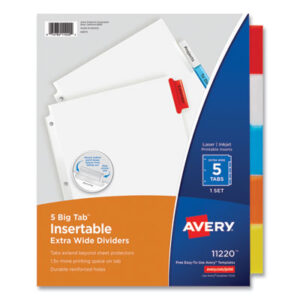 5-Tab Style; Big Tab; Binder Index; Buff Dividers/Multicolor Tabs; Filing Accessories; Filing Supplies; Indexes; Inkjet Printers; Inkjet/Laser; Insertable Big Tab Dividers; Laser Printer; Multicolor; Ring Binder Divider; Subject Divider; Tab Divider; Tabs; Worksaver; Recordkeeping; Filing; Systems; Cataloging; Classification