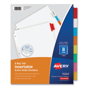 8-Tab Style; Big Tab; Binder Index; Buff Dividers/Multicolor Tabs; Filing Accessories; Filing Supplies; Indexes; Inkjet Printers; Inkjet/Laser; Insertable Big Tab Dividers; Laser Printer; Multicolor; Ring Binder Divider; Subject Divider; Tab Divider; Tabs; Worksaver; index dividers; Recordkeeping; Filing; Systems; Cataloging; Classification