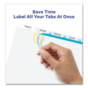 3-Hole Punched Dividers; 5 Tab Style; AVERY; Binder Index; Divider; Extra-Wide Dividers; Index Maker; Index Tabbed; Indexes; Ink Jet; Laser Printer; Printer/Copier; Ring Binder Indexes; Subject Divider; Tab; Tab Divider; Tabs; White; White Tabs; Index Dividers; index dividers; 5 tab; five tab; Recordkeeping; Filing; Systems; Cataloging; Classification