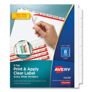 3-Hole Punched; 3-Hole Punched Dividers; 8 Tab Style; AVERY; Binder Index; Divider; Extra-Wide Dividers; Index Maker; Index Tabbed; Indexes; Ink Jet; Laser Printer; Printer/Copier; Ring Binder Indexes; Subject Divider; Tab; Tab Divider; Tabs; White; White Tabs; Index Dividers; 8 tab; index dividers; Recordkeeping; Filing; Systems; Cataloging; Classification