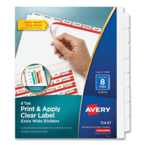 3-Hole Punched; 3-Hole Punched Dividers; 8 Tab Style; AVERY; Binder Index; Divider; Extra-Wide Dividers; Index Maker; Index Tabbed; Indexes; Ink Jet; Laser Printer; Printer/Copier; Ring Binder Indexes; Subject Divider; Tab; Tab Divider; Tabs; White; White Tabs; Index Dividers; 8 tab; index dividers; Recordkeeping; Filing; Systems; Cataloging; Classification