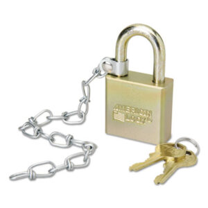 (NSN5881010)NSN 5881010 AbilityOne® SKILCRAFT® Padlock With Attached Chain (1 Per EA)