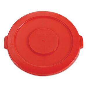 (RCP2631RED)RCP 2631RED – BRUTE Self-Draining Flat Top Lids for 32 gal Round BRUTE Containers, 22.25" Diameter, Red by RUBBERMAID COMMERCIAL PROD. (1/EA)