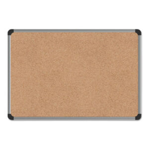 (UNV43712)UNV 43712 – Cork Board with Aluminum Frame, 24 x 18, Tan Surface by UNIVERSAL OFFICE PRODUCTS (1/EA)