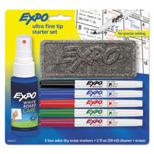 (SAN1884310)SAN 1884310 – Low-Odor Dry Erase Marker Starter Set, Extra-Fine Bullet Tip, Assorted Colors, 5/Set by SANFORD (4/ST)