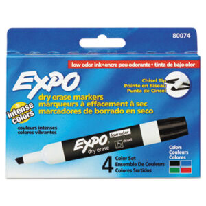 Dry Erase; Dry Erase Markers; EXPO; Four-Color Set; Markers; SANFORD; Writing; Utensil; Arts; Crafts; Education; Schools; Classrooms; Teachers; Students; SAN80174