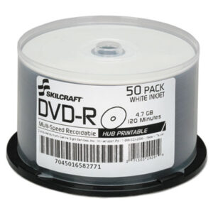 (NSN6582771)NSN 6582771 AbilityOne® SKILCRAFT® Inkjet Printable DVD-R (50 Per PK)