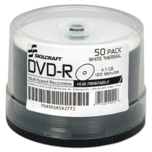 (NSN6582772)NSN 6582772 AbilityOne® SKILCRAFT® Laser Printable DVD-R (50 Per PK)