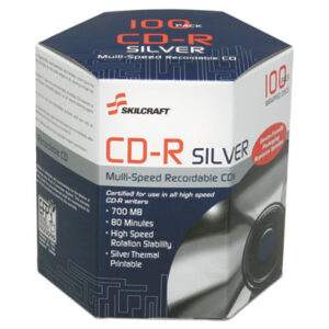 (NSN6582773)NSN 6582773 AbilityOne® SKILCRAFT® Thermal Printable CD-R (100 Per PK)