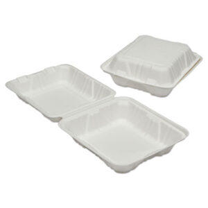 (NSN6646908)NSN 6646908 AbilityOne® SKILCRAFT® Clamshell Hinged Lid To-Go Food Containers (200 Per BX)