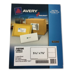 (NSN6736511)NSN 6736511 AbilityOne® SKILCRAFT® Shipping Label with Paper Receipt (50 Per PK)