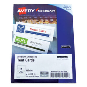 (NSN6878806)NSN 6878806 AbilityOne® SKILCRAFT® AVERY® Tent Cards (100 Per PK)