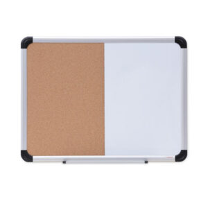 (UNV43742)UNV 43742 – Cork/Dry Erase Board, Melamine, 24 x 18, Tan/White Surface, Gray/Black Aluminum/Plastic Frame by UNIVERSAL OFFICE PRODUCTS (1/EA)